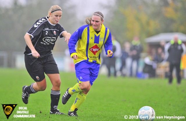 Nadine Bier van Berkel sterk aan de bal kreeg in het begin van dit duel voldoende mogelijkheden om afstand te nemen tegen Jodan Boys.