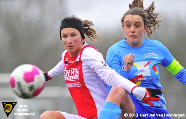 Prachtige duels tussen Madieke Zaad van RCL en Pia Haitsma van Saestum.