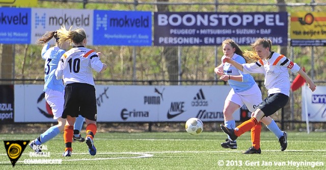 Berni van der Lecq van Jodan Boys gaat loeihard de gelijkmaker in de touwen schieten.