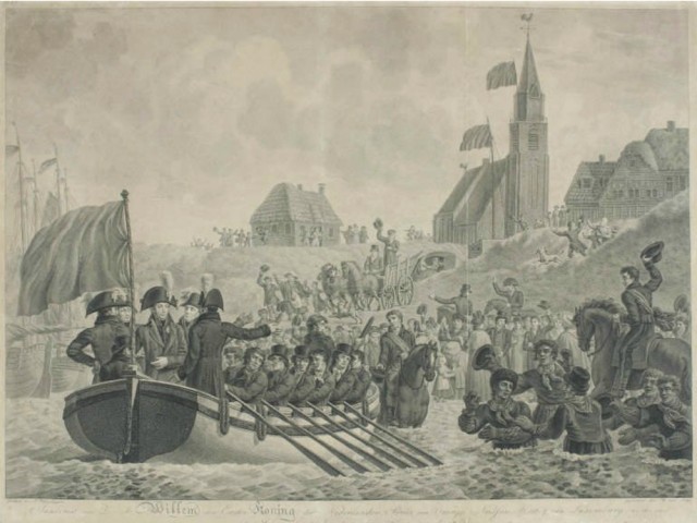 Landing Scheveningen van de Prins van Oranje in 1813